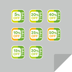 Set of discount labels. Timeless easy-to-read design.