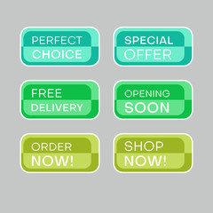 Set of discount labels. Timeless easy-to-read design.