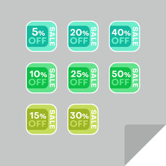 Set of discount labels. Timeless easy-to-read design.