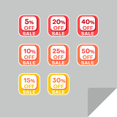 Set of discount labels. Timeless easy-to-read design.