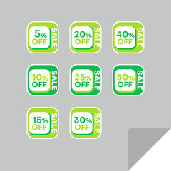 Set of discount labels. Timeless easy-to-read design.