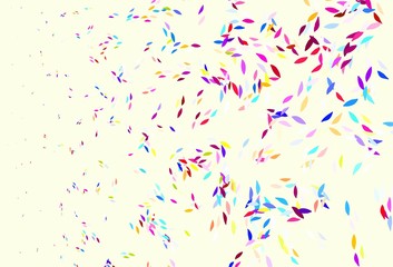 Light Multicolor vector doodle backdrop with leaves.