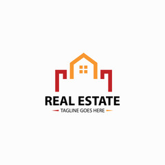 Real estate logo design concept. Vector illustration