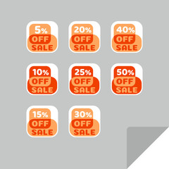 Set of discount labels. Timeless easy-to-read design.