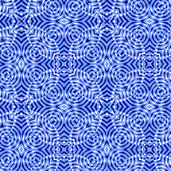 Seamless pattern with Geometric motifs in 3 colors. Vector illustration.