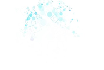 Light BLUE vector background with polygonal style with circles.