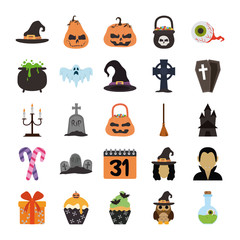 happy halloween, trick or treat party celebration flat icon