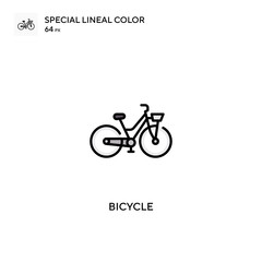 Fototapeta na wymiar Bicycle Special lineal color vector icon. Bicycle icons for your business project