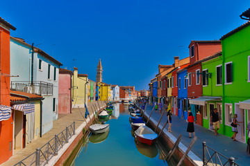Obraz na płótnie Canvas Burano Island Venice, Italy Boats