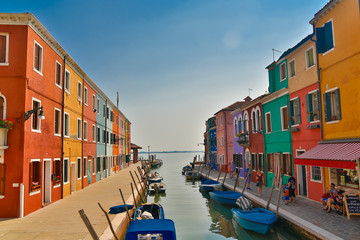 Fototapeta na wymiar Burano Island Venice, Italy Open Waters