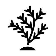 aquatic coral glyph icon vector illustration isolated