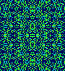 Seamless pattern with Geometric motifs in 4 colors. Vector illustration.