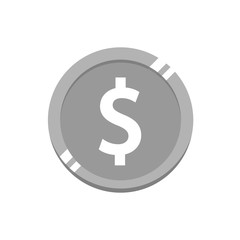 Moneda. Moneda de plata. Dinero. Ilustración vectorial 3d aislada en fondo blanco