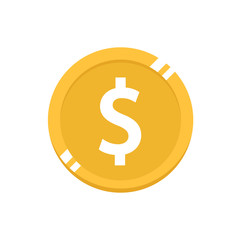 Moneda. Moneda de oro o dorada. Dinero. Ilustración vectorial 3d aislada en fondo blanco