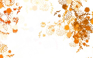 Light Orange vector abstract background with flowers, roses.