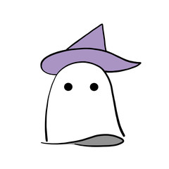 帽子をかぶった白いゴースト