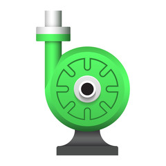 Water pump and steel pipe for water distribution vector icon design.