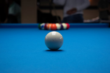 billiard balls on a table