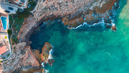 cost Line of costa Blanca , Alicante , Spain 
Aerial view , drone shoot 