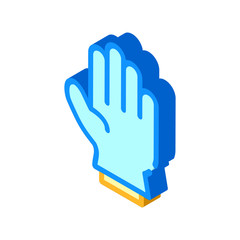 Fototapeta premium protection glove isometric icon vector illustration isolated