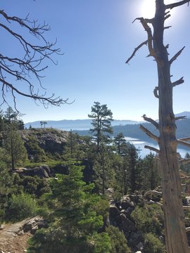 Views over Lake Tahoe, towards Emerald Bay.