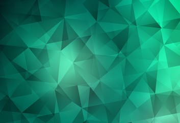 Light Green vector triangle mosaic texture.