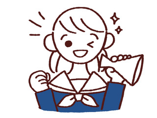 笑顔で応援する女の子 