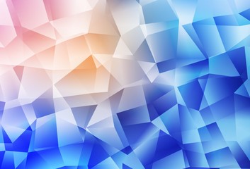 Light Pink, Blue vector triangle mosaic background.