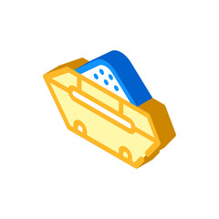 container with construction garbage isometric icon vector illustration