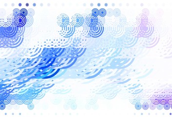 Light Pink, Blue vector template with circles, lines.