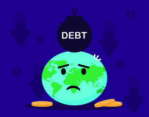 World next recession, Corporate debt flat concept