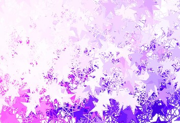 Light Purple, Pink vector layout with bright stars.