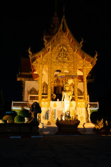 Lighting up a temple in Chiang Mai