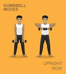 Upright Row Dumbbell Moves Manga Gym Set Illustration © bullet_chained