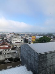 view from the sky of a small town in Indonesia, aerial view of the city of Jember.