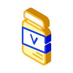 vitamin bottle for cat isometric icon vector illustration