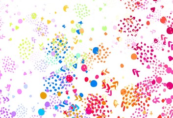 Light Multicolor vector backdrop with memphis shapes.