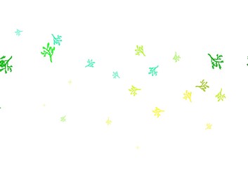 Light Blue, Green vector abstract design with sakura.