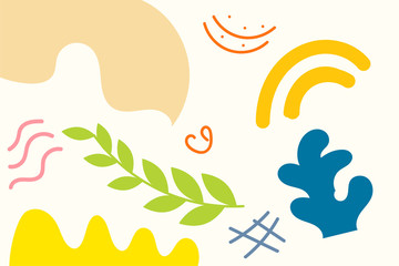 Trend abstract doodle variant object shape, circle, retangle. Pattern Object unique 