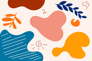 Trend abstract doodle variant object shape, circle, retangle. Pattern Object unique 