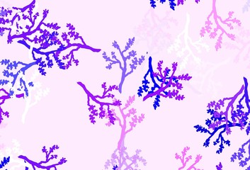 Obraz na płótnie Canvas Light Purple, Pink vector doodle pattern with branches.