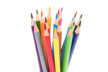 Fototapeta premium Colour pencils isolated on white background close up