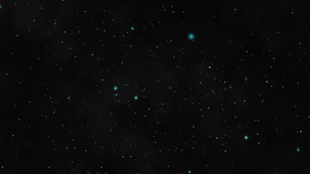 snow ice colorful star motion glow particles slow faded on dark blue screen background