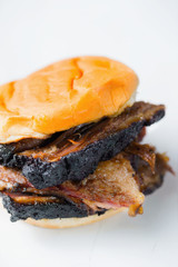 rustic american barbecue beef brisket sandwich