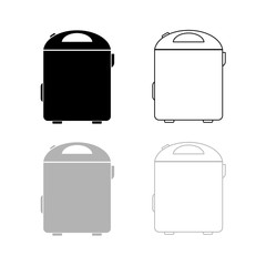 Electric rice cooker vector icon white background isolated. EPS 10