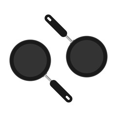 Frying pan. kitchen utensils for cooking food. EPS 10