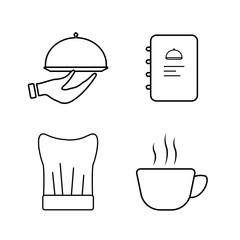 Icons for drink, restaurant, bar and cafe on white background. EPS 10.