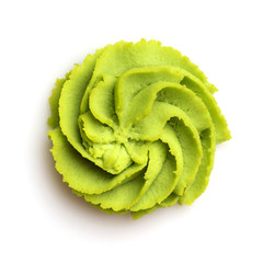 Obraz premium Wasabi portion on white background.