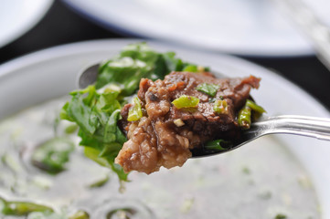 spicy soup or beef soup