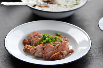 grilled pork , pork steak